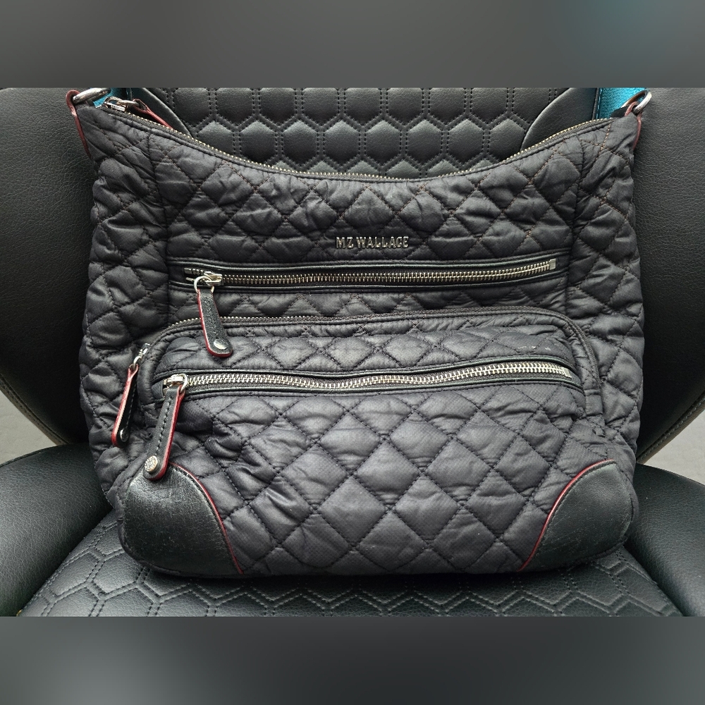 MZ Wallace Large Crosby Hobo In Black/Silver Hardware - Picture 6 of 10